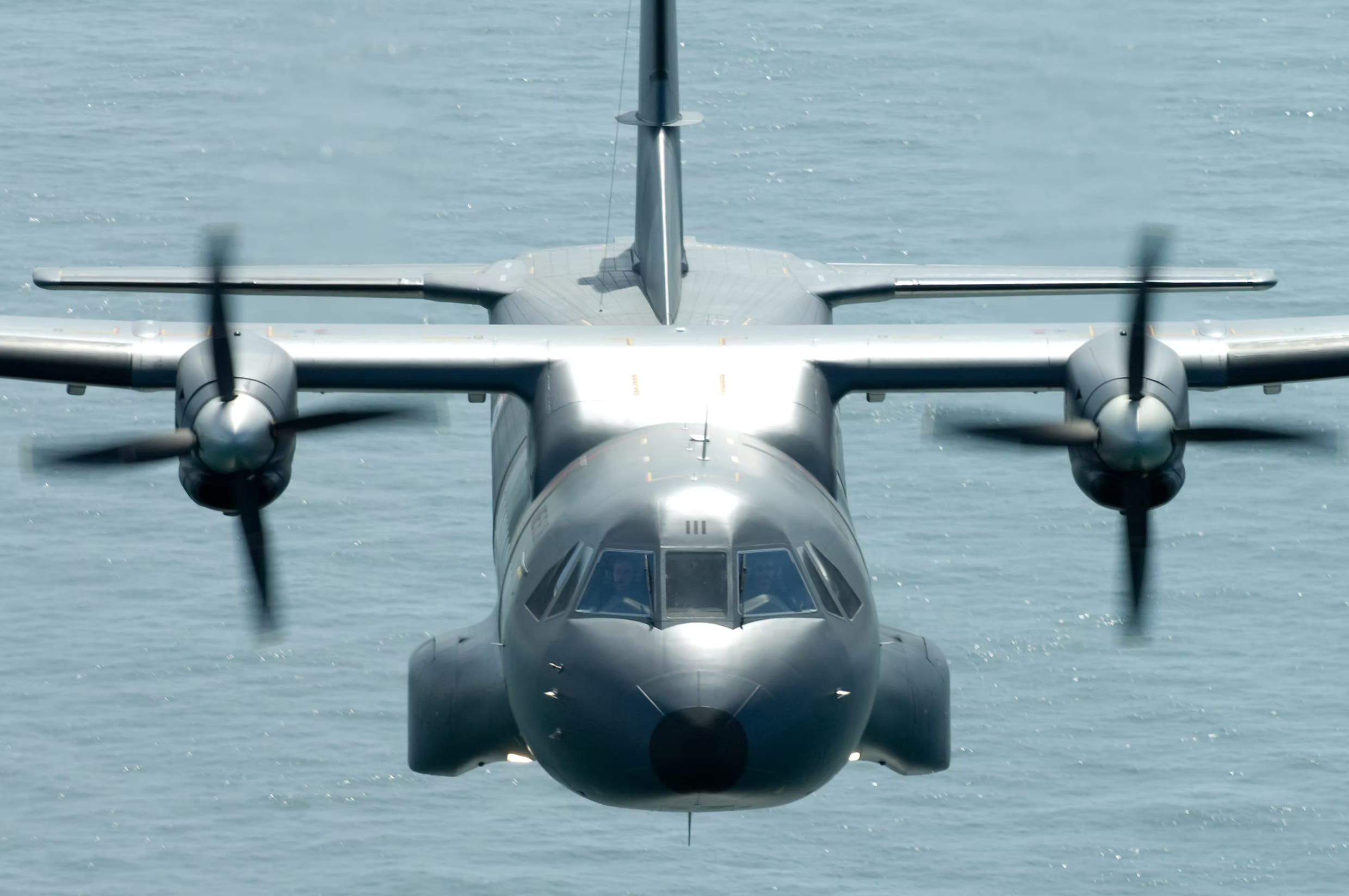 Un CN-235 de transport tactique, en vol.